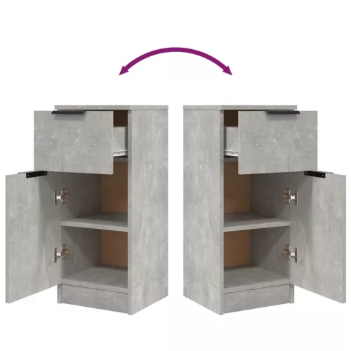  betonszürke szerelt fa tálalószekrény 30 x 30 x 70 cm