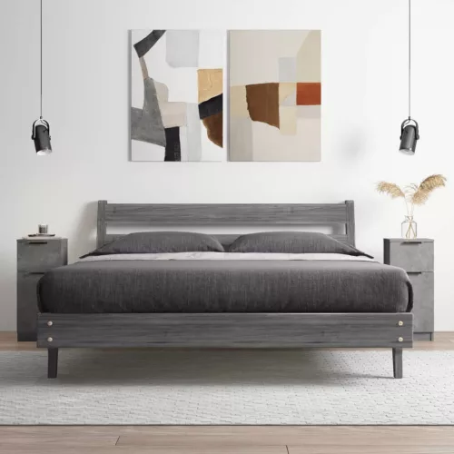  2 db betonszürke szerelt fa tálalószekrény 30 x 30 x 70 cm