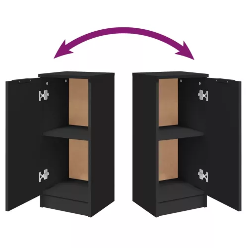  2 db fekete szerelt fa tálalószekrény 30 x 30 x 70 cm