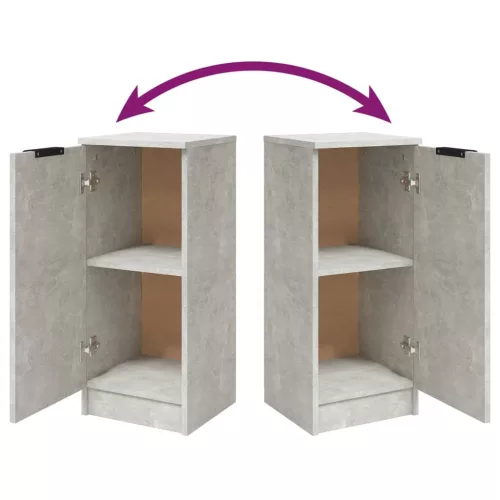  2 db betonszürke szerelt fa tálalószekrény 30 x 30 x 70 cm