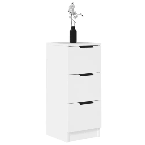  2 db fehér szerelt fa tálalóasztal 30 x 30 x 70 cm