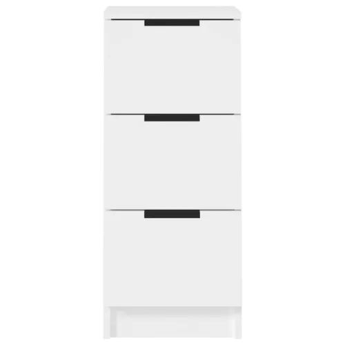  2 db fehér szerelt fa tálalóasztal 30 x 30 x 70 cm