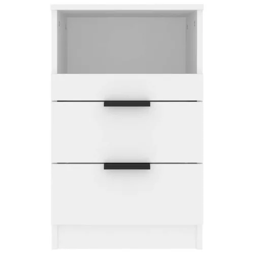  2 db fehér szerelt fa éjjeliszekrény