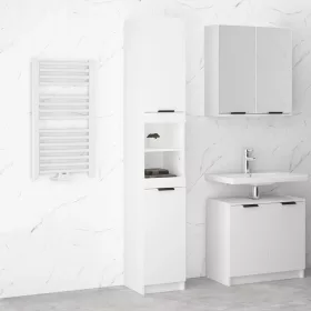  fehér szerelt fa fürdőszobaszekrény 32 x 34 x 188,5 cm