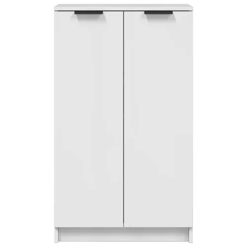  magasfényű fehér szerelt fa cipősszekrény 59 x 35 x 100,5 cm