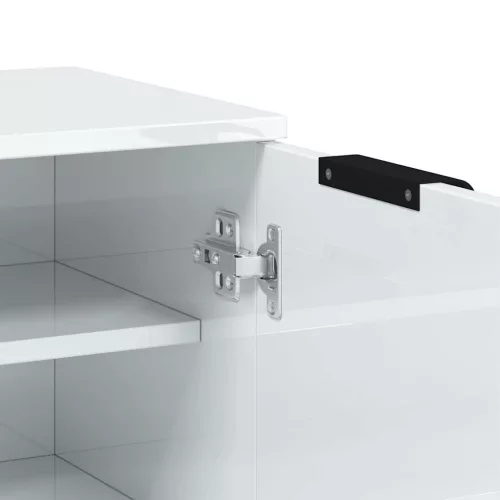  magasfényű fehér szerelt fa cipősszekrény 59 x 35 x 100,5 cm