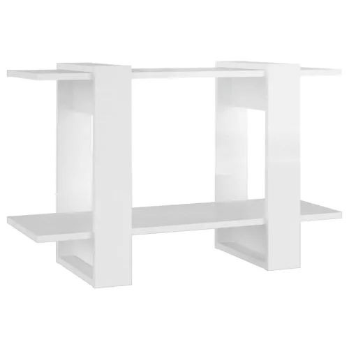  magasfényű fehér könyvszekrény/térelválasztó 80 x 30 x 51 cm