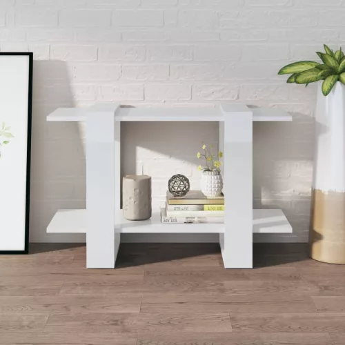  magasfényű fehér könyvszekrény/térelválasztó 80 x 30 x 51 cm