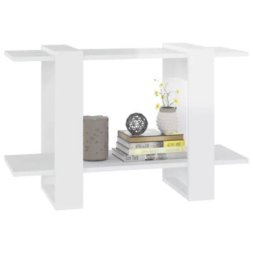  magasfényű fehér könyvszekrény/térelválasztó 80 x 30 x 51 cm