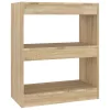  sonoma-tölgyszínű térelválasztó könyvszekrény 60 x 30 x 72 cm