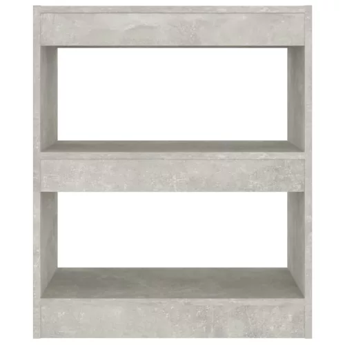  betonszürke térelválasztó könyvszekrény 60 x 30 x 72 cm