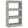  betonszürke szerelt fa könyvszekrény/térelválasztó 60x30x103 cm