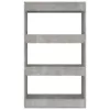  betonszürke szerelt fa könyvszekrény/térelválasztó 60x30x103 cm