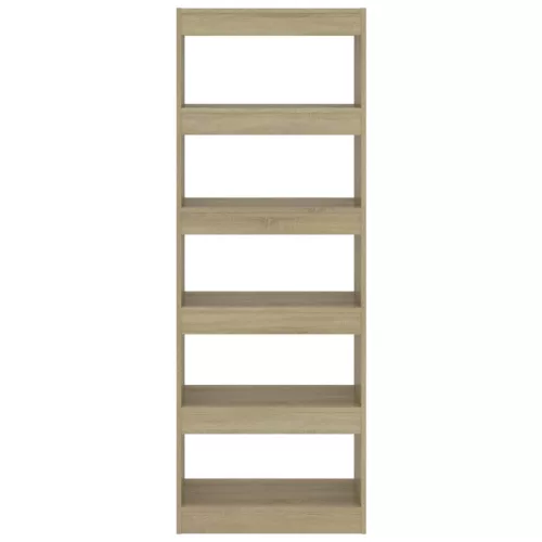  sonoma tölgy színű fa könyvszekrény/térelválasztó 60x30x166 cm