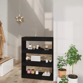    fekete szerelt fa könyvszekrény/térelválasztó 80 x 30 x 103 cm