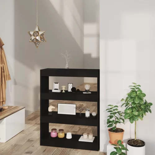  fekete szerelt fa könyvszekrény/térelválasztó 80 x 30 x 103 cm