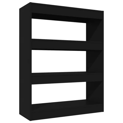  fekete szerelt fa könyvszekrény/térelválasztó 80 x 30 x 103 cm