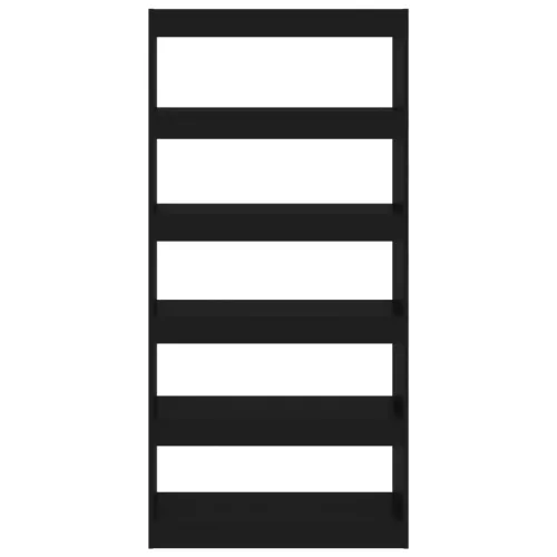  fekete szerelt fa térelválasztó könyvszekrény 80x30x166 cm