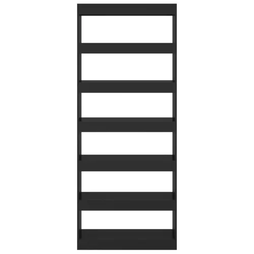  fekete szerelt fa térelválasztó könyvszekrény 80x30x198 cm