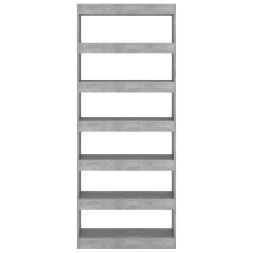  betonszürke szerelt fa könyvszekrény/térelválasztó 80x30x198 cm