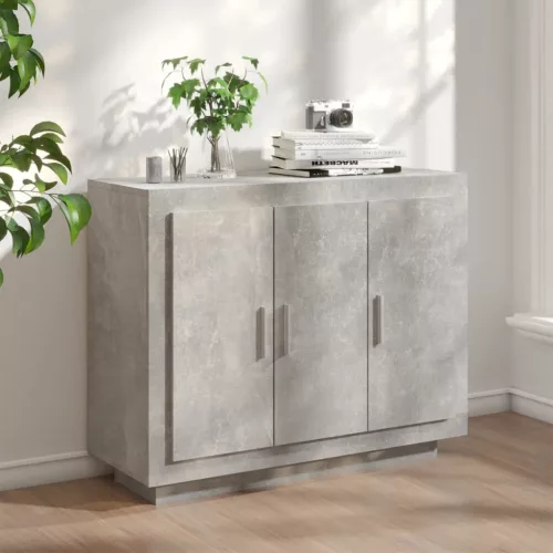  betonszürke szerelt fa tálalóasztal 92 x 35 x 75 cm