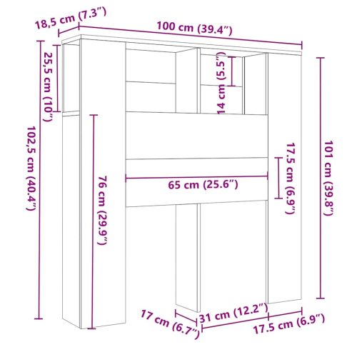  fehér áthidaló szekrény 100 x 18,5 x 104,5 cm
