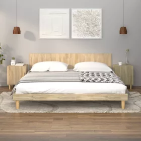  2 db sonoma tölgy színű szerelt fa éjjeliszekrény