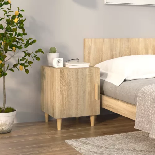  2 db sonoma tölgy színű szerelt fa éjjeliszekrény