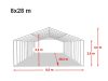 Party šator 8x28m, bočna visina:2,6m-PROFESSIONAL DELUXE 550g/m2-posebno jaka čelična konstukcija