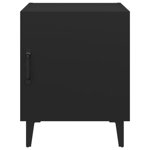  2 db fekete szerelt fa éjjeliszekrény