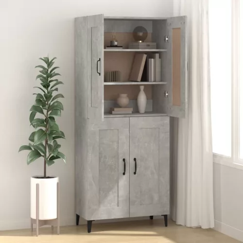  betonszürke szerelt fa tálalószekrény 69,5 x 34 x 90 cm