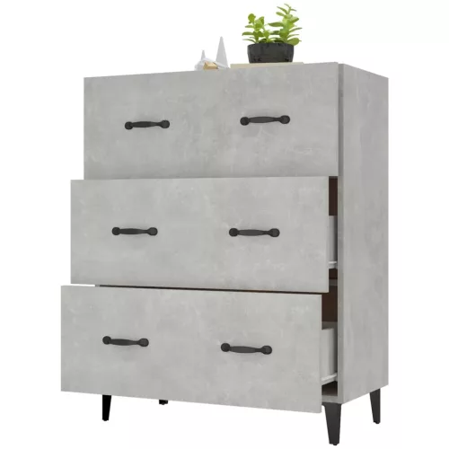  betonszürke szerelt fa tálalószekrény 69,5 x 34 x 90 cm