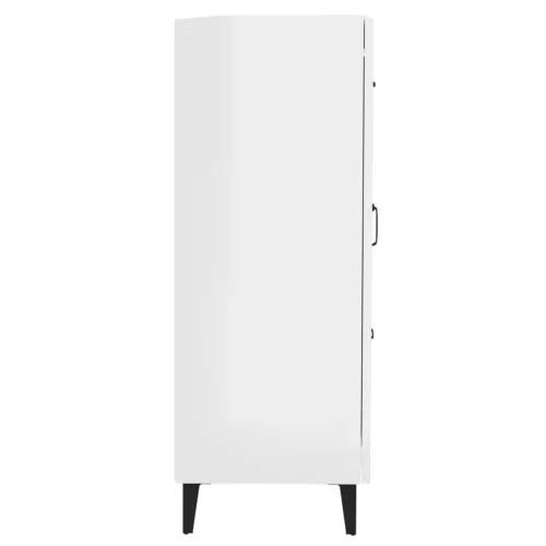  magasfényű fehér szerelt fa tálalószekrény 69,5 x 34 x 90 cm