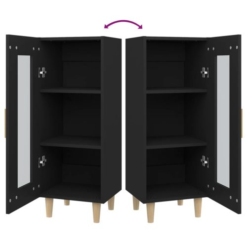  fekete szerelt fa tálalóasztal 34,5 x 34 x 90 cm