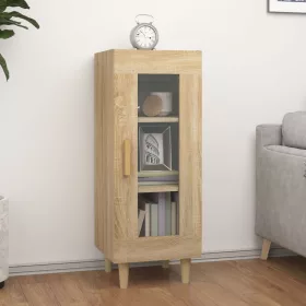    sonoma tölgy színű szerelt fa tálalóasztal 34,5 x 34 x 90 cm