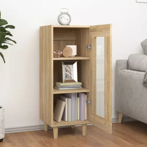  sonoma tölgy színű szerelt fa tálalóasztal 34,5 x 34 x 90 cm