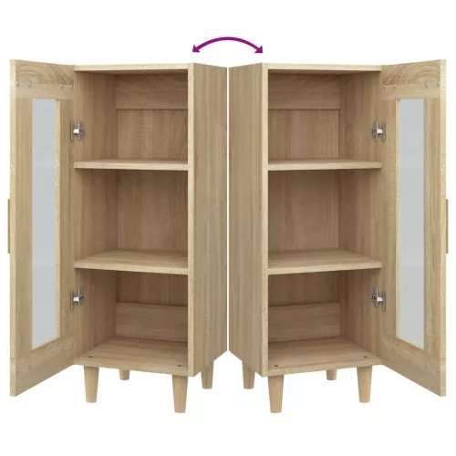  sonoma tölgy színű szerelt fa tálalóasztal 34,5 x 34 x 90 cm