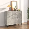  betonszürke szerelt fa tálalószekrény 90 x 34 x 80 cm
