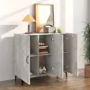  betonszürke szerelt fa tálalószekrény 90 x 34 x 80 cm