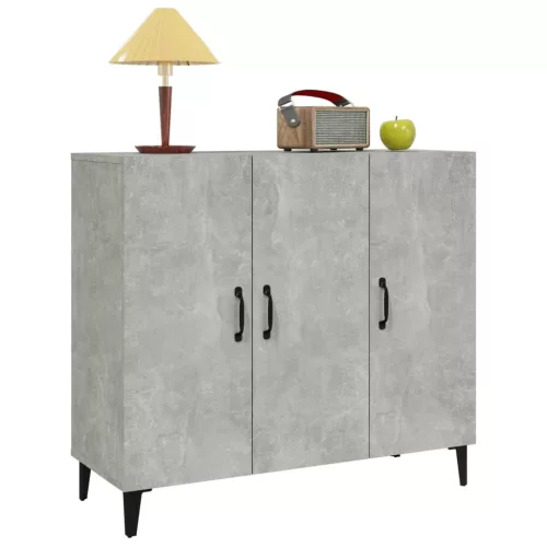  betonszürke szerelt fa tálalószekrény 90 x 34 x 80 cm