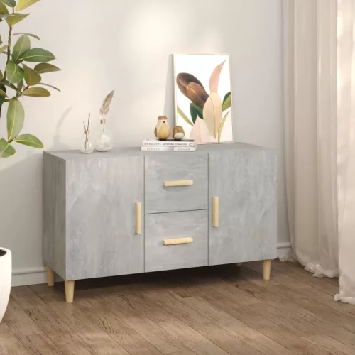  betonszürke szerelt fa tálalószekrény 100 x 36 x 60 cm