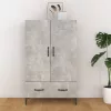  betonszürke szerelt fa magasszekrény 70 x 31 x 115 cm