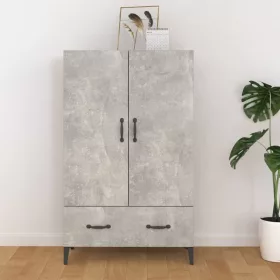  betonszürke szerelt fa magasszekrény 70 x 31 x 115 cm