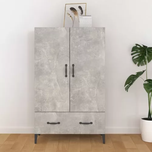  betonszürke szerelt fa magasszekrény 70 x 31 x 115 cm