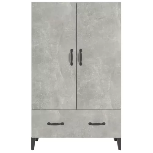  betonszürke szerelt fa magasszekrény 70 x 31 x 115 cm