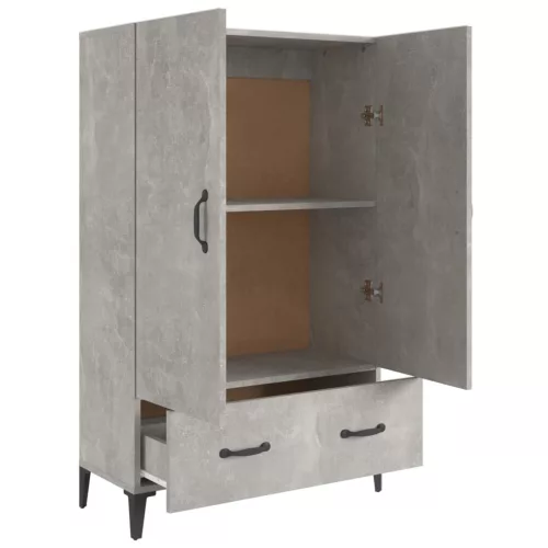  betonszürke szerelt fa magasszekrény 70 x 31 x 115 cm