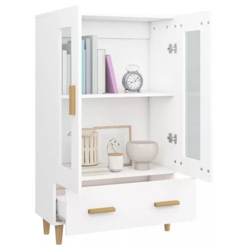  fehér szerelt fa magasszekrény 70 x 31 x 115 cm