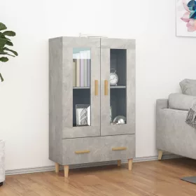  betonszürke szerelt fa magasszekrény 70 x 31 x 115 cm