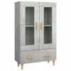  betonszürke szerelt fa magasszekrény 70 x 31 x 115 cm