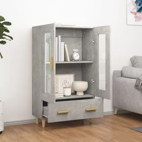  betonszürke szerelt fa magasszekrény 70 x 31 x 115 cm